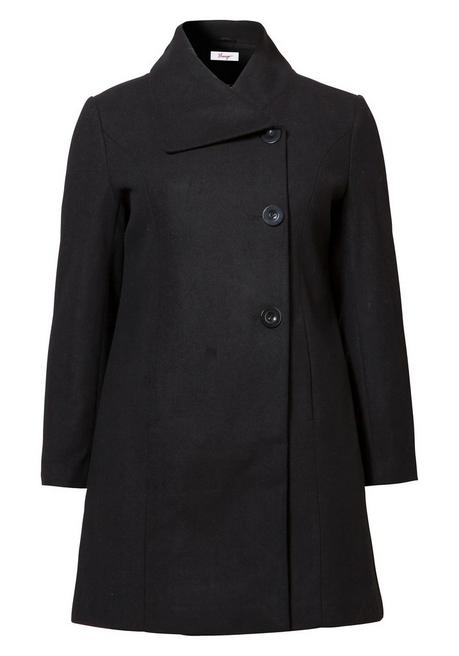 sheego Kurzmantel mit asymmetrischem Kragen - schwarz sheego Versandkostenfrei