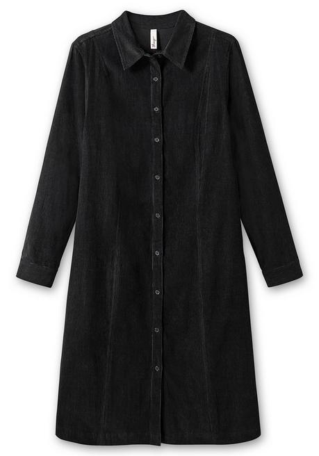 sheego Hemdblusenkleid aus weichem Cord - schwarz sheego Großer Ausverkauf