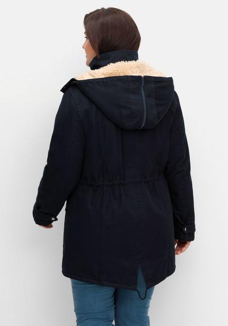 sheego Warm wattierter Parka mit Taillen-Tunnelzug - nachtblau sheego Online Shopping