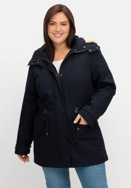 sheego Warm wattierter Parka mit Taillen-Tunnelzug - nachtblau sheego Online Shopping