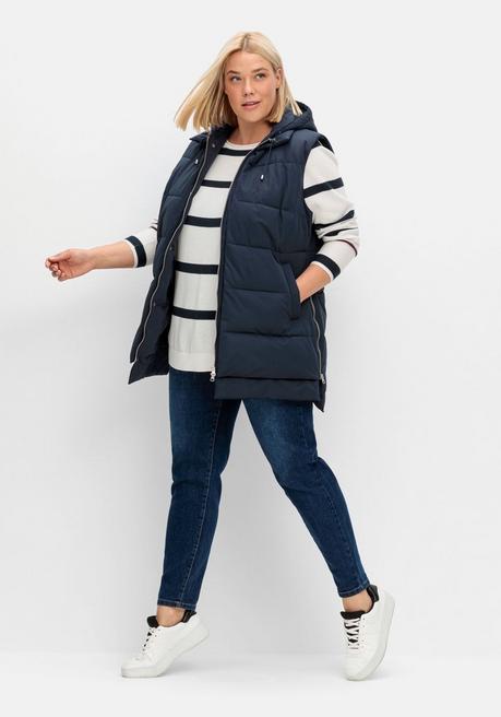 sheego Gestreifter Pullover mit Stern-Stickerei, aus Baumwolle - offwhite gestreift sheego Exklusivangebot
