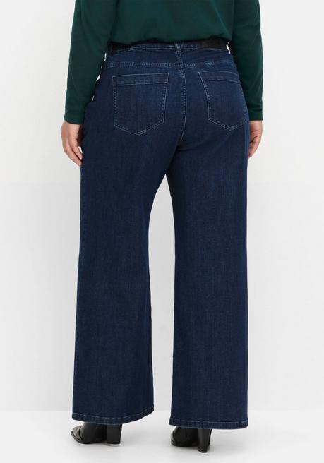 sheego Weite High-Waist-Jeans im Curvy-Schnitt ELLA - dark blue Denim sheego Black Friday