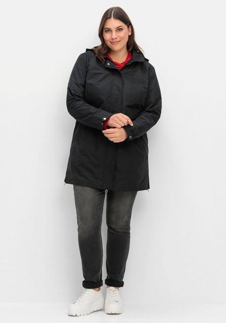 sheego Parka mit gestreiftem Futter, wasserabweisend - schwarz sheego Valentinstagsangebot