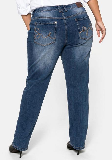 sheego Gerade Jeans mit Shaping-Einsatz - blue Denim sheego Jubiläumsangebot