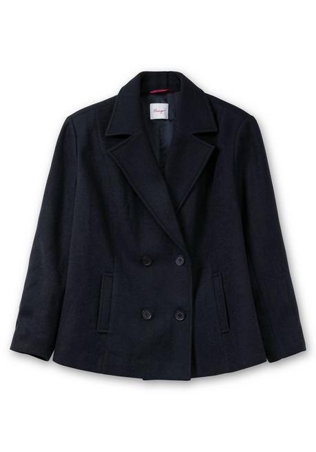 sheego Kurze, gefütterte Cabanjacke mit Wollanteil - tiefblau sheego Lagerräumung