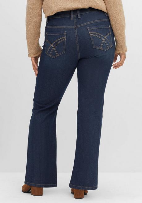 sheego Bootcut-Jeans mit Kontrastnähten - dark blue Denim sheego Online Outlet