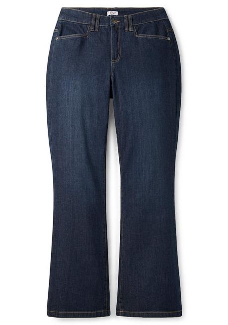 sheego Bootcut-Jeans mit Kontrastnähten - dark blue Denim sheego Online Outlet