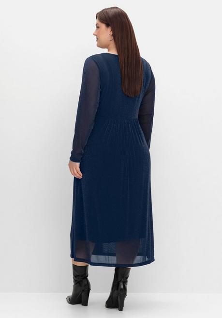 sheego Abendkleid mit Mesh und Effektgarn - saphir sheego Bestseller