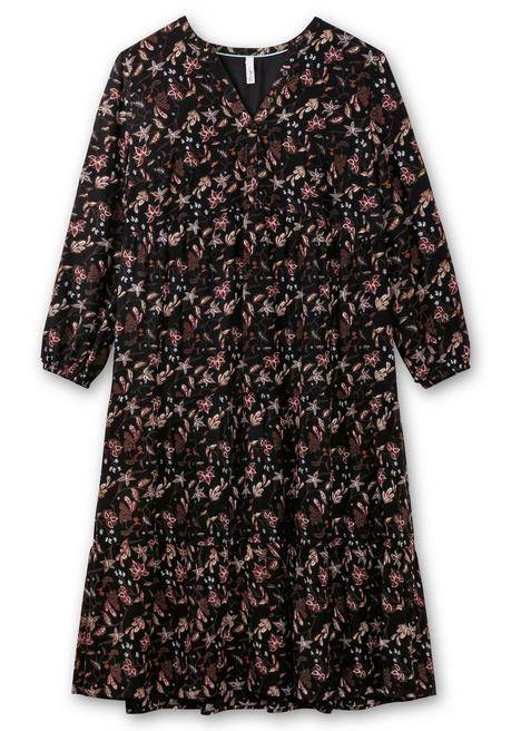 sheego Gestuftes Maxikleid mit Alloverprint - schwarz bedruckt sheego Sonderangebote