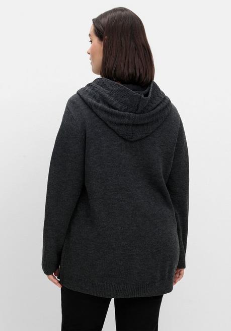 sheego by Joe Browns Cardigan mit Kapuze und Knopfverschluss - anthrazit sheego VIP-Rabatte