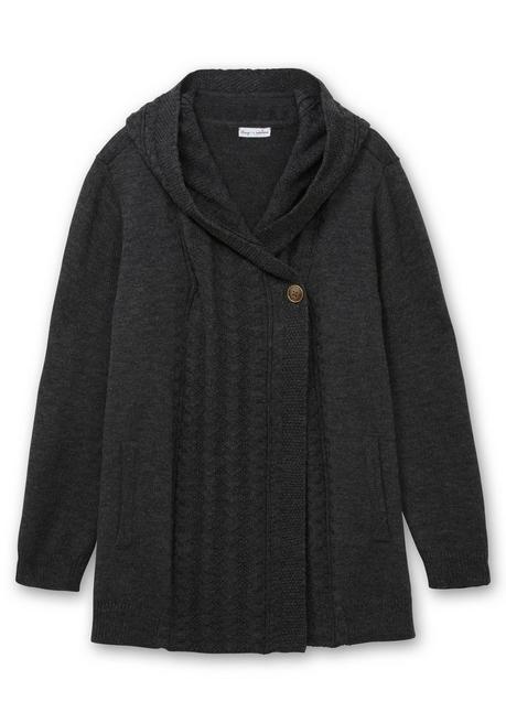 sheego by Joe Browns Cardigan mit Kapuze und Knopfverschluss - anthrazit sheego VIP-Rabatte