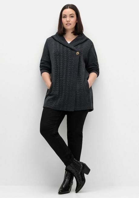 sheego by Joe Browns Cardigan mit Kapuze und Knopfverschluss - anthrazit sheego VIP-Rabatte