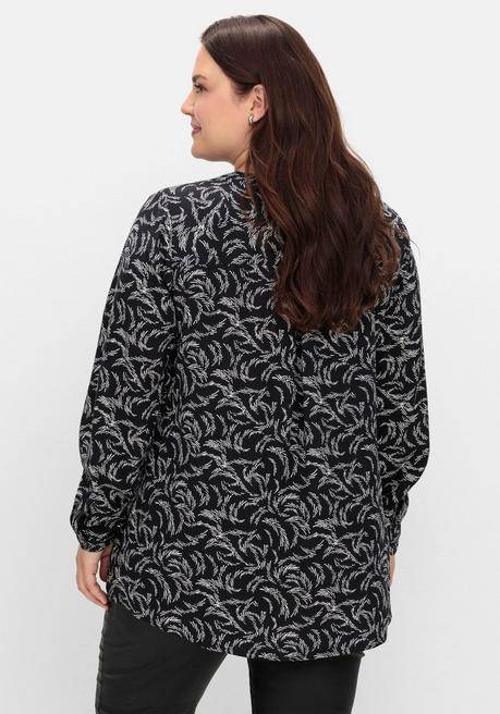 sheego Tunika mit Alloverdruck, aus Viskose - schwarz-weiß gemustert sheego Super Sparpreis