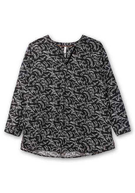 sheego Tunika mit Alloverdruck, aus Viskose - schwarz-weiß gemustert sheego Super Sparpreis