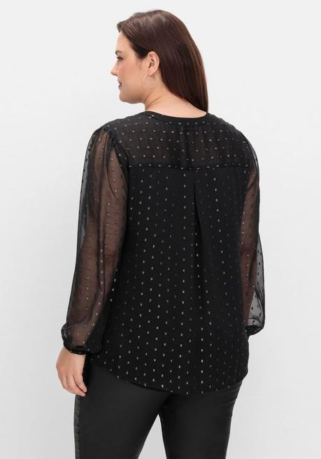 sheego by Joe Browns Chiffonbluse mit eingewebten Glanzfäden - schwarz gemustert sheego Letzte 2 Tage