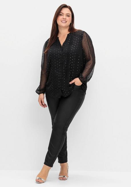 sheego by Joe Browns Chiffonbluse mit eingewebten Glanzfäden - schwarz gemustert sheego Letzte 2 Tage