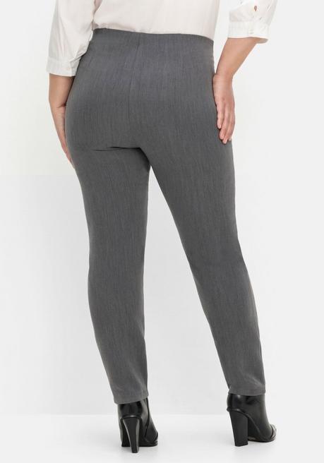 sheego Schmale Hose mit Schlupfbund, in melierter Optik - anthrazit meliert sheego Bis zu 55% Rabatt