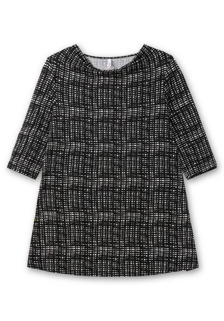 sheego Longshirt mit Print und Wasserfall-Ausschnitt - schwarz-weiß sheego Discount Store für neue Produkte