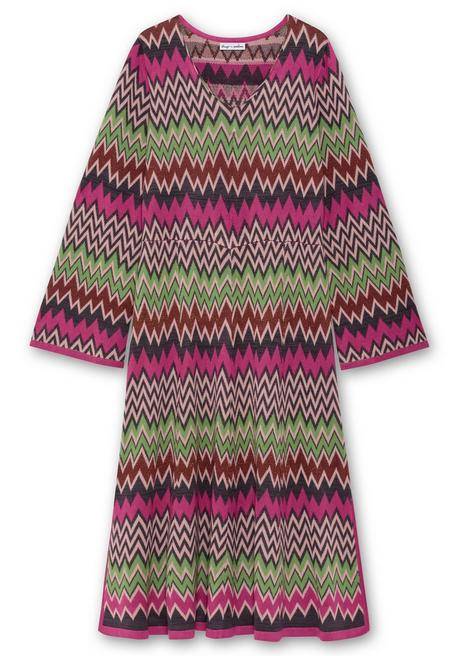 sheego by Joe Browns Wadenlanges Strickkleid im Zickzack-Muster - beere gemustert sheego Clearance-Verkauf