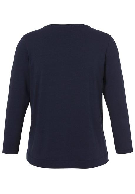 VIA APPIA DUE Langarmshirt mit glitzerndem Folienprint - indigo gemustert sheego zollfrei