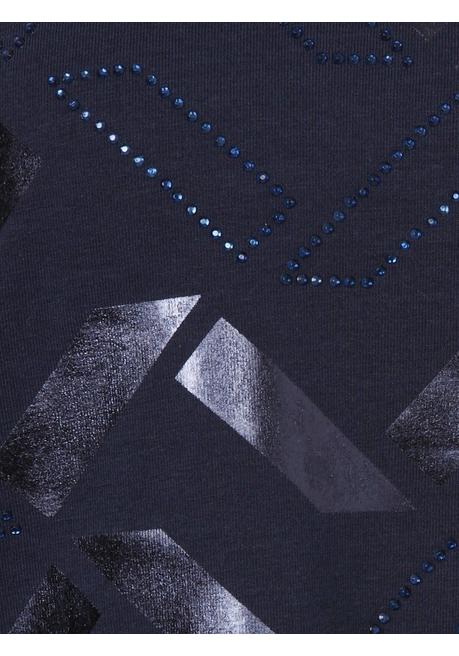 VIA APPIA DUE Langarmshirt mit glitzerndem Folienprint - indigo gemustert sheego zollfrei
