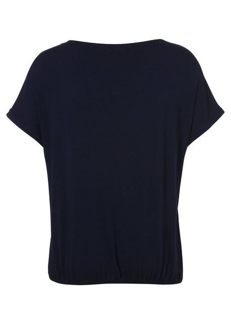 VIA APPIA DUE Blusenshirt mit Frontdruck und Gummizugsaum - indigo gemustert sheego Rabatte dieses Monats