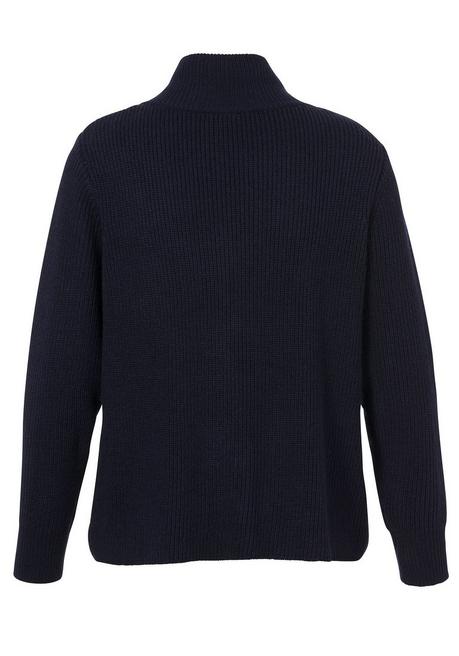 VIA APPIA DUE Strickjacke mit Bindeband am Stehkragen - indigo sheego Auslauf
