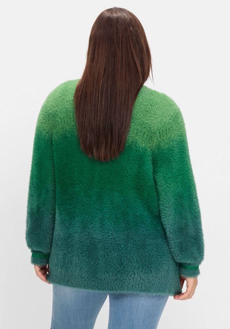 sheego by Joe Browns Strickjacke im Farbverlauf, aus Flausch-Garn - grün-blau sheego Verkauf