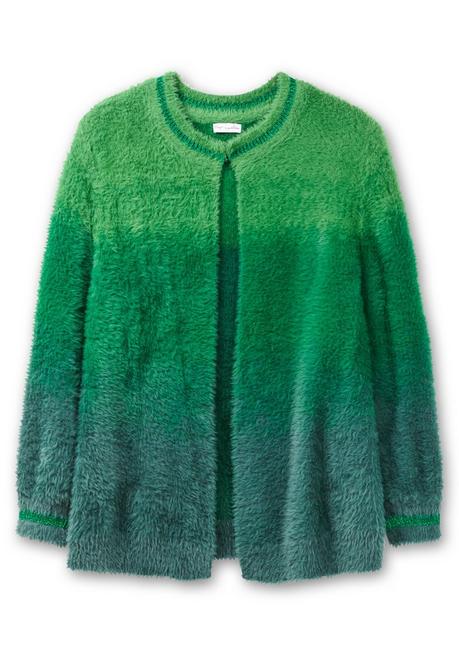 sheego by Joe Browns Strickjacke im Farbverlauf, aus Flausch-Garn - grün-blau sheego Verkauf