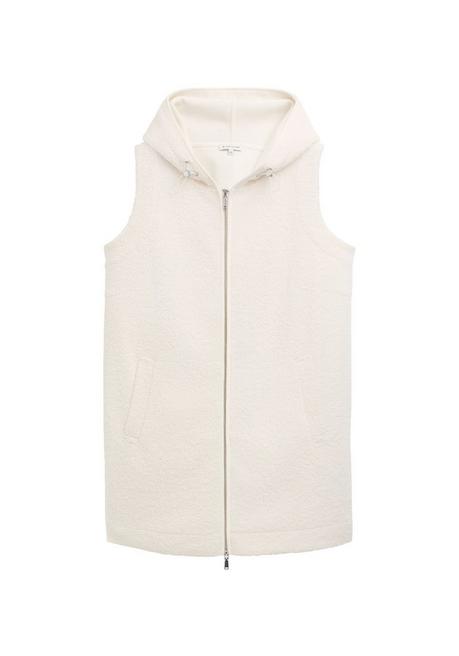 TOM TAILOR Plus Teddyweste in Longform, mit Kapuze - offwhite sheego Hotsell