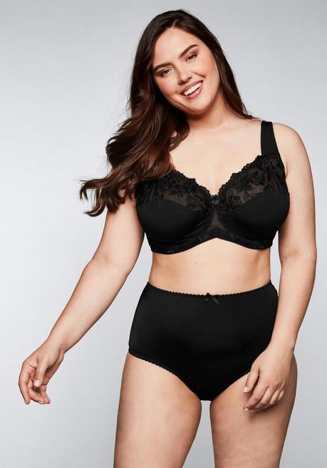 sheego Bügel-BH mit leicht transparenter Spitze - schwarz sheego Sonderangebot