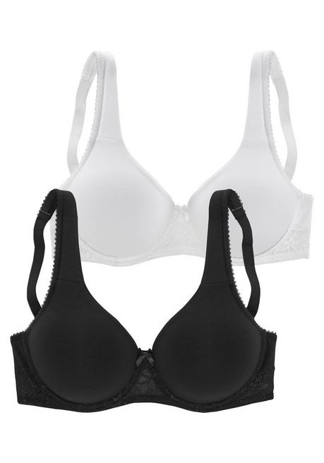 NUANCE Doppelpack T-Shirt BHs - schwarz+weiß sheego Exklusivangebot