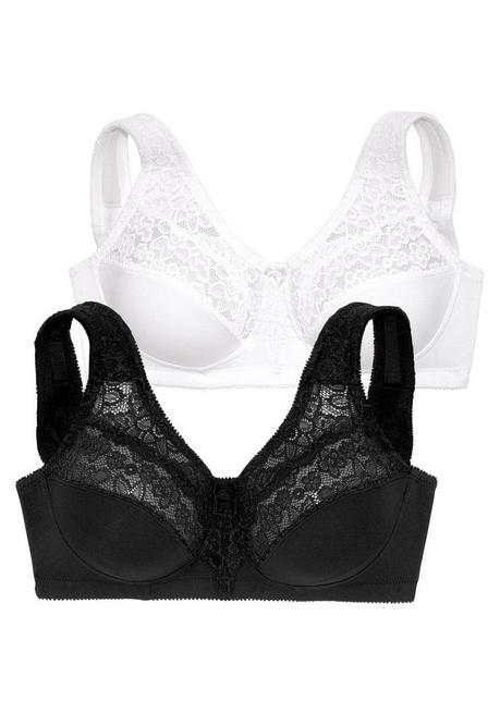PETITE FLEUR Doppelpack Entlastungs-BHs mit Spitze - schwarz+weiß sheego Cyber Monday