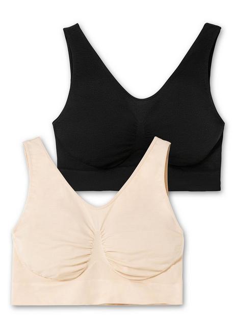 sheego Doppelpack Bustiers, nahtlose Verarbeitung - hautfarben+schwarz sheego Osterangebot