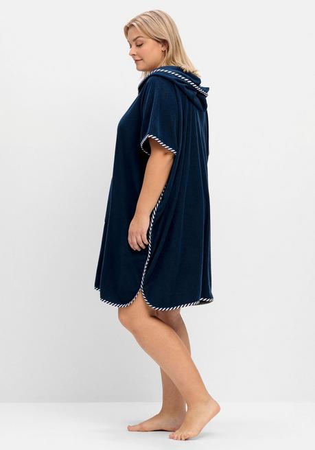 sheego Bade-Poncho mit Kapuze, aus Frottee - marine sheego Valentinstagsangebot