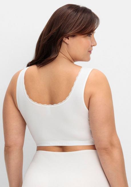 sheego Doppelpack Bustiers mit Spitzenbesatz - marine+weiß sheego Lagerräumung