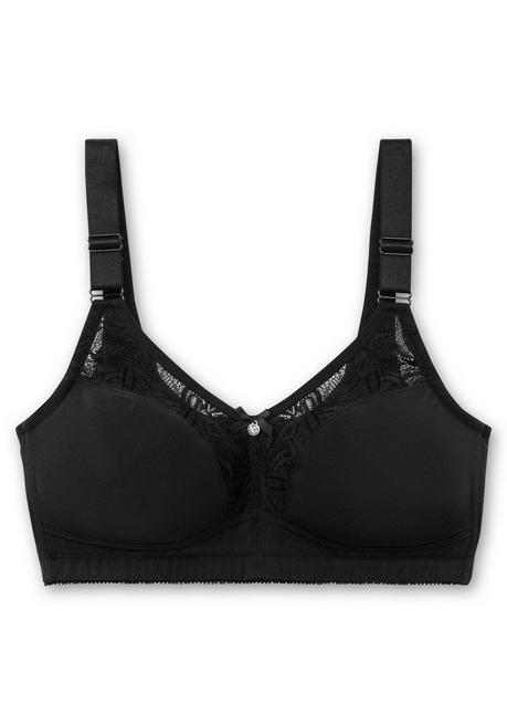 sheego Bügelloser BH mit Spitze und wattierten Cups - schwarz sheego Online Outlet
