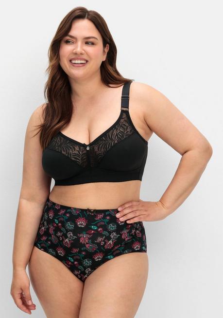 sheego Bügelloser BH mit Spitze und wattierten Cups - schwarz sheego Online Outlet