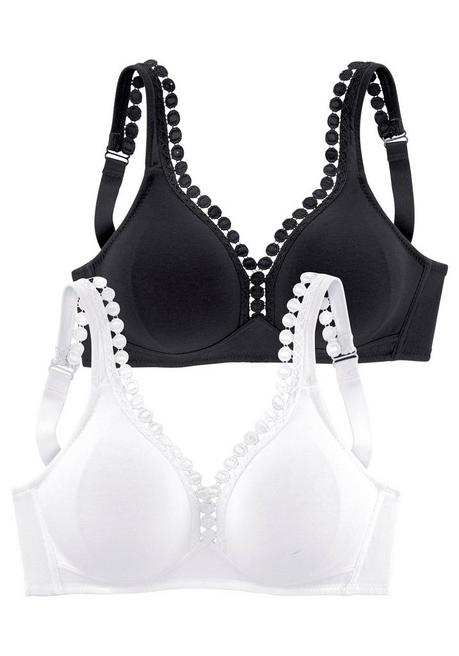 PETITE FLEUR Soft-BH - weiß+schwarz sheego Riesige Ersparnisse