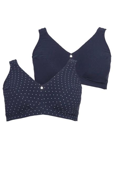 sheego Doppelpack Entlastungs-BHs ohne Bügel - marine sheego Wochenangebot