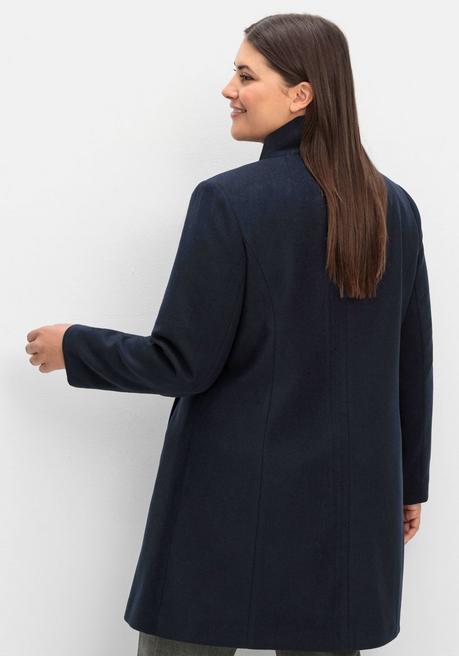 sheego Kurzmantel mit asymmetrischem Kragen - tiefblau sheego Discount Store für neue Produkte