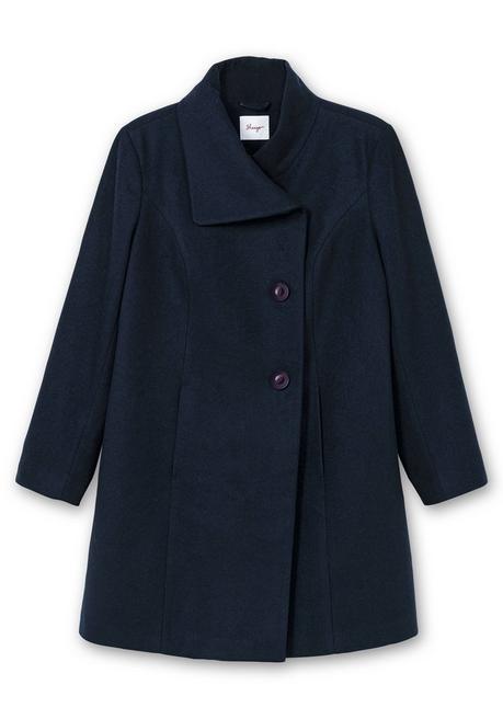 sheego Kurzmantel mit asymmetrischem Kragen - tiefblau sheego Discount Store für neue Produkte