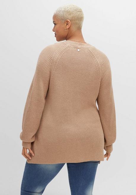 sheego Pullover mit Kaschmir, in leichter A-Linie - cappuccino meliert sheego Nur noch ein Tag übrig