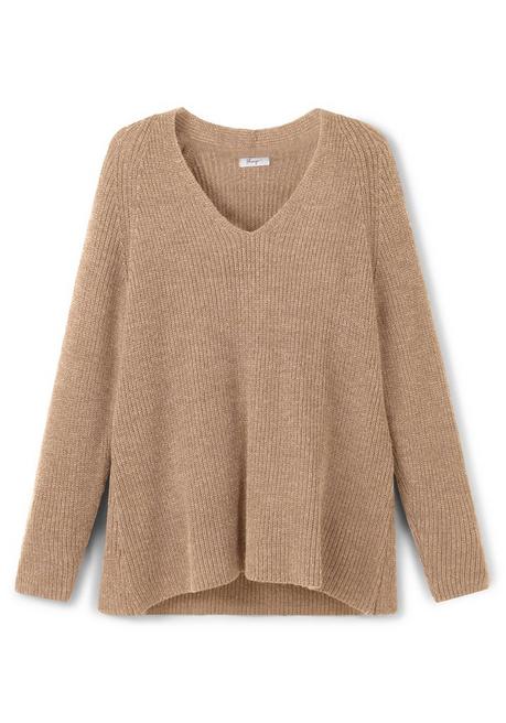 sheego Pullover mit Kaschmir, in leichter A-Linie - cappuccino meliert sheego Nur noch ein Tag übrig
