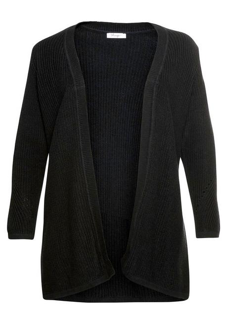 sheego Cardigan aus Grobstrick, in offener Form - schwarz sheego 50% Rabatt mit kostenlosem Versand