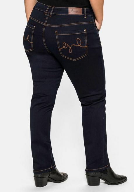 sheego Schmale Stretch-Jeans im 5-Pocket-Stil - blue black Denim sheego Clearance-Verkauf