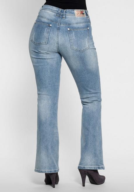 sheego by Joe Browns Bootcut Stretch-Jeans im Used-Look - light blue Denim sheego Kostenloser Versand international