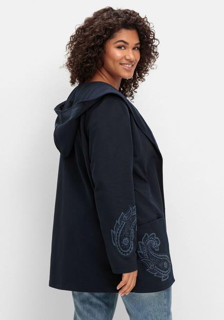 sheego by Joe Browns Leichte Kapuzensweatjacke mit Paisleydruck - dunkelblau sheego Speichern exportieren