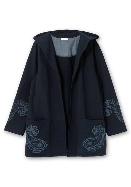 sheego by Joe Browns Leichte Kapuzensweatjacke mit Paisleydruck - dunkelblau sheego Speichern exportieren