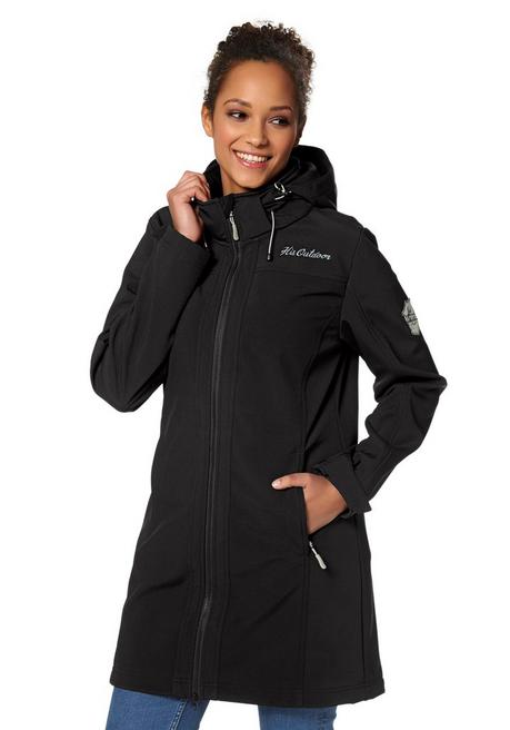 H.I.S EM Softshellparka - schwarz sheego Im Verkauf